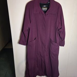 Towne by London Fog Burgundy Trench Coat W/Removable Wool Lining Size 14